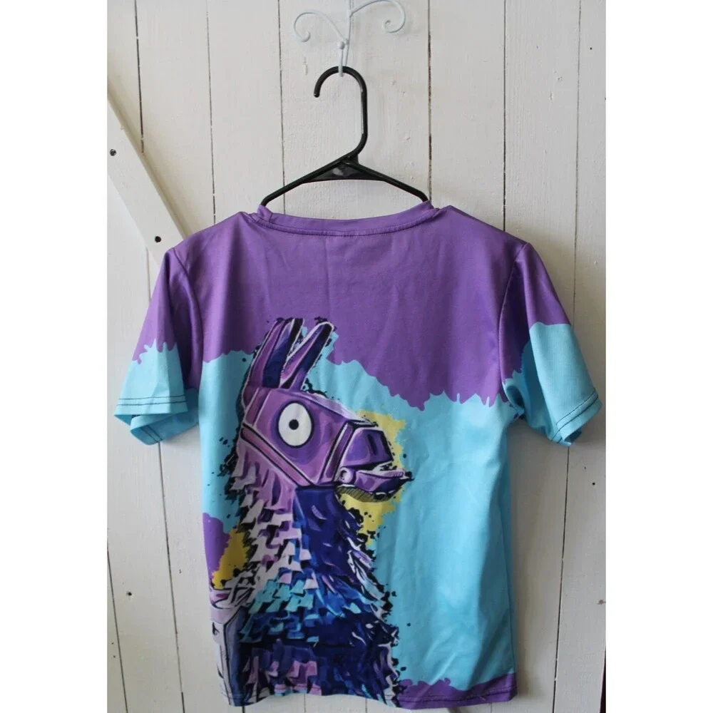 Mine Craft Boys Llama Graphic Short Sleeve T-Shirt-Size 5 XS-unisex